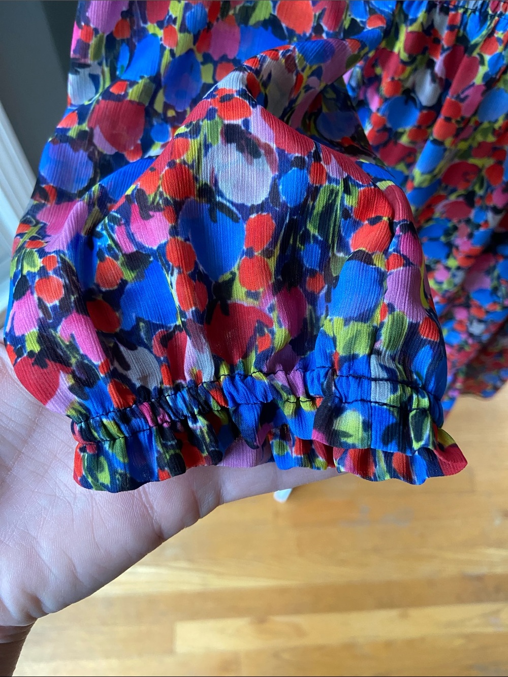 J. Crew Floral Multicolor Long-Sleeve Dress Size Medium - Picture 3 of 10